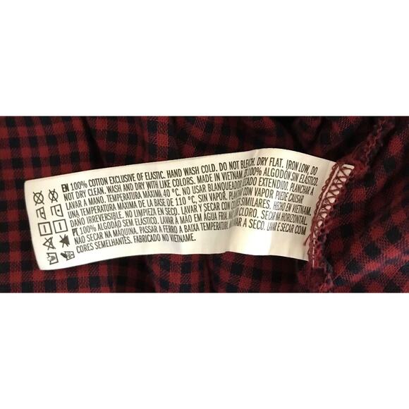 Forever 21 Medium Long Sleeve Ruffle Cuff & Hem Gingham Elastic Peplum Crop Top - Picture 9 of 9